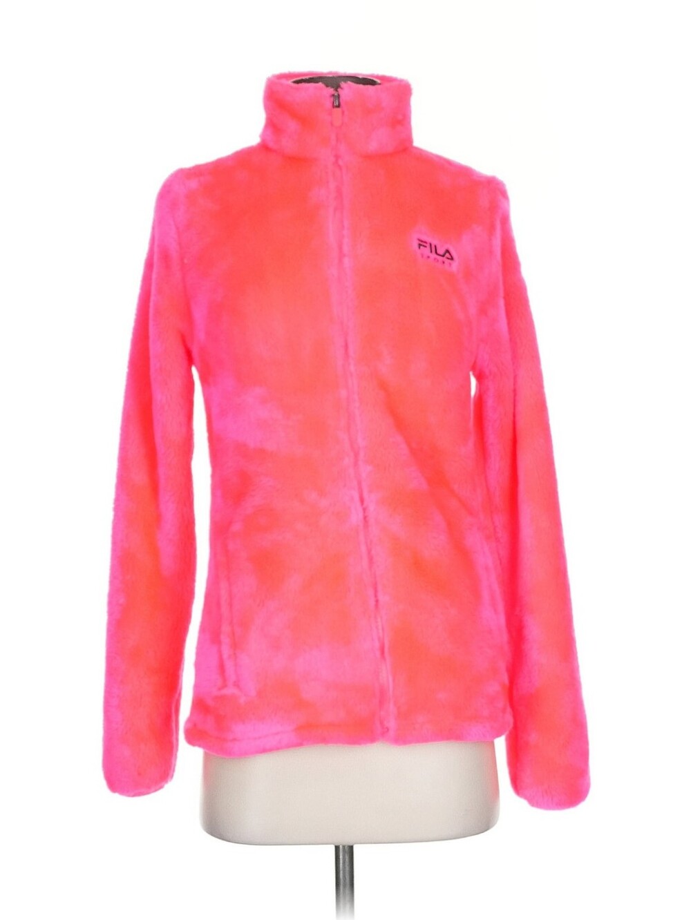 FILA Women's Neon Pink Fleece Full-Zip  Jacket